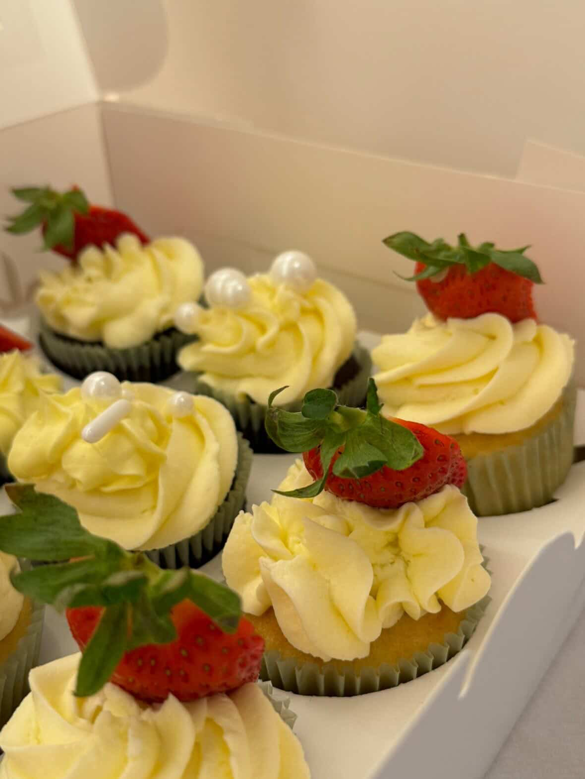 Assorted decorated cupcakes